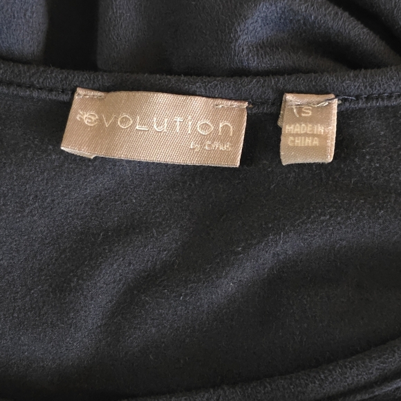 Evolution by Cyrus Navy Sleeveless Faux Suede Shift Dress Size Small - Picture 6 of 7